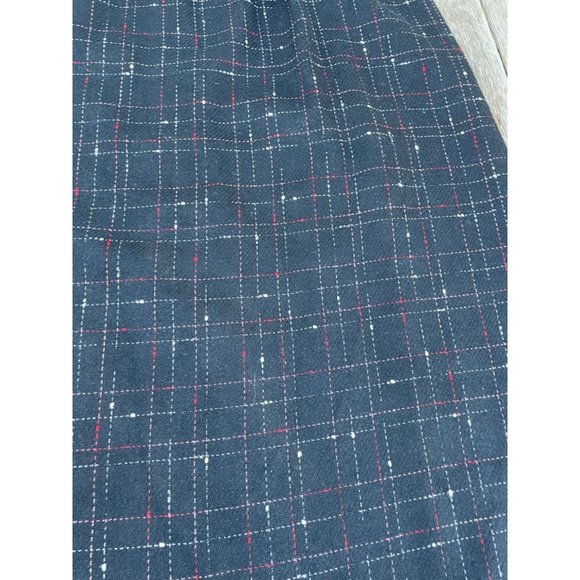 Vintage 1980s Black abstract Plaid Wool Blend Skirt - Picture 6 of 10